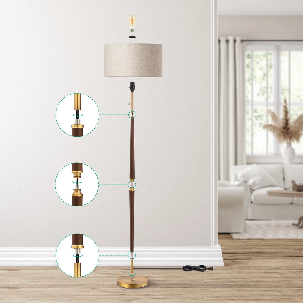 62 inch Mid-Century Modern Floor Lamp with Chain Switch S5314