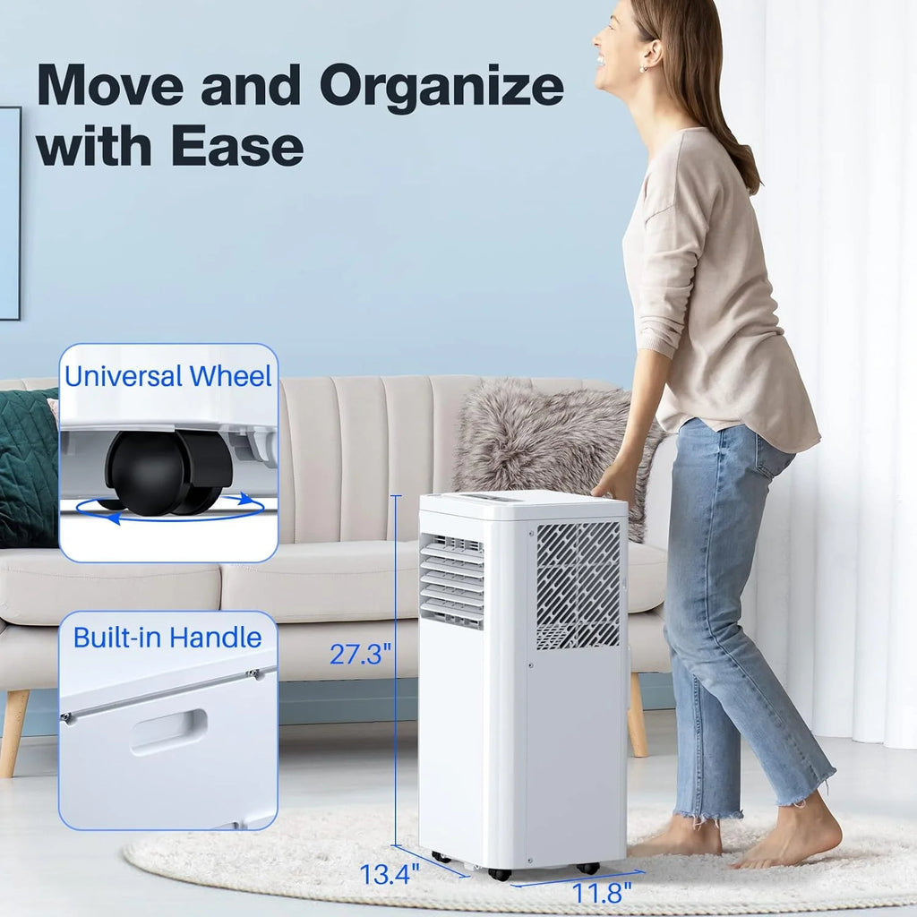 8000 BTU Portable AC Unit with Dehumidifier & Fan Modes, Remote Control, Window Mount Kit A823