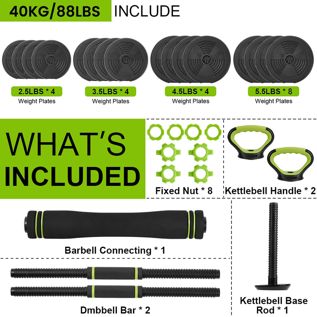 4-in-1 Adjustable Dumbbells Set 44 LBS U418
