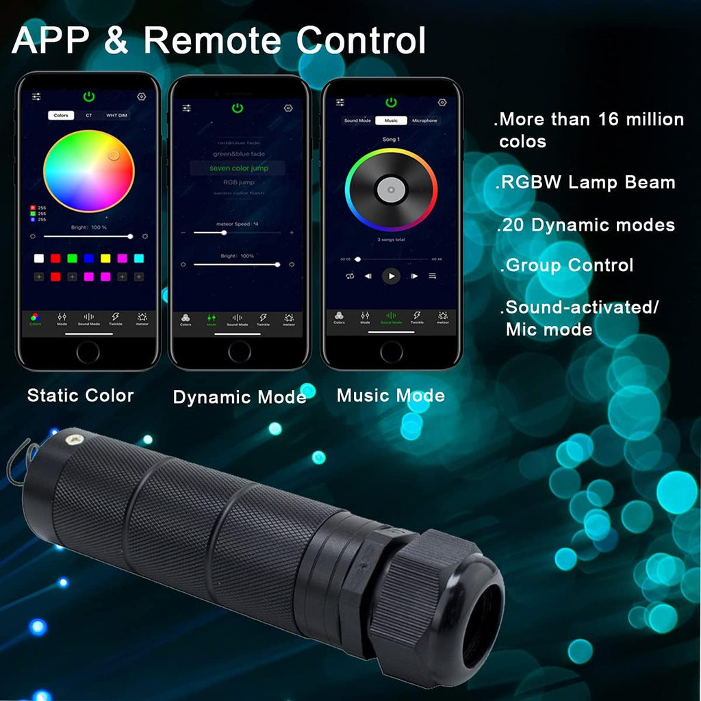 Car Use Bluetooth LED Fiber Optic Lights Star Ceiling Light Kit 430pcs 9.8ft Fiber Cable P54495