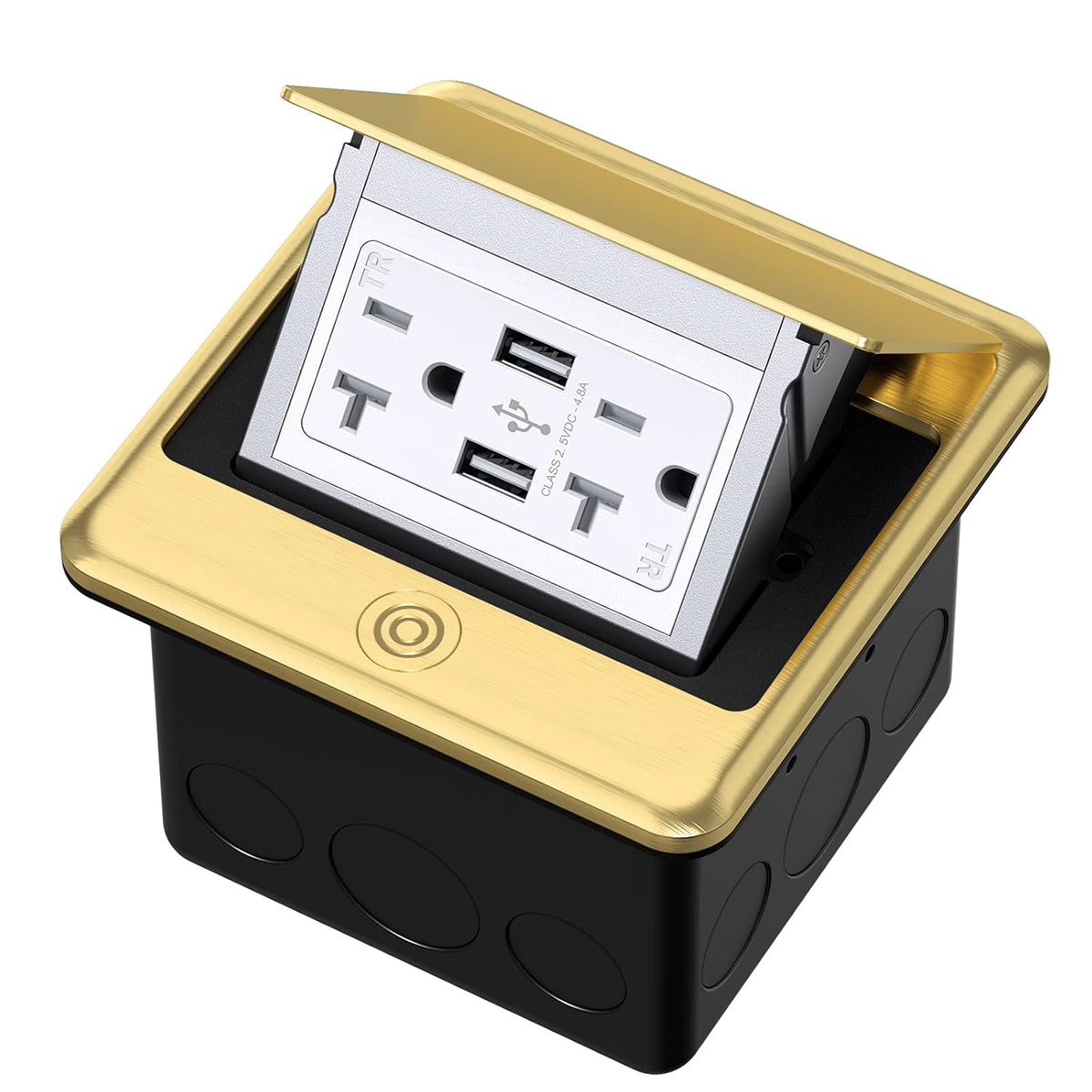 Pop Up Floor Electrical Outlet with 20 Amp Stainless Steel GFCI Tamper Receptacle, Pack of 2 Y234