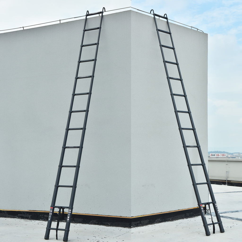 10.5ft Aluminum Extension Ladder with Anti-Slip Rubber Feet P902