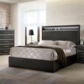 Gray Eastern King Size Storage Platform Bed W75391