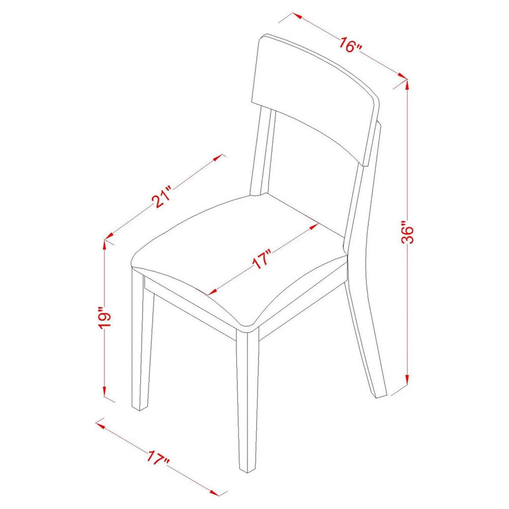 White Wood Slat Back Dining Chair Set of 2 Q60383