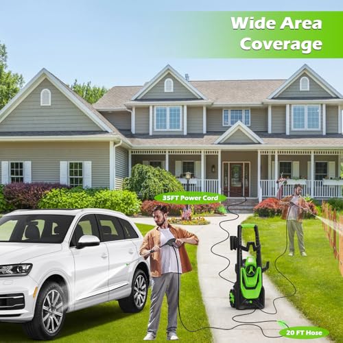 Pressure Washer with 20FT Hose, 35FT Power Cord, 500ML Foam Cannon M6978