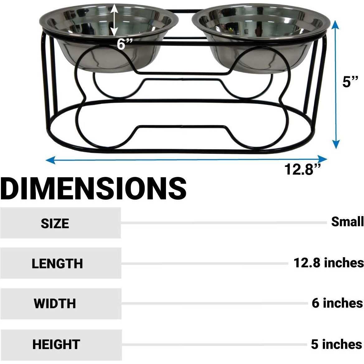 Wrought Iron Stand with Stainless Steel Feeder Bowls M578669