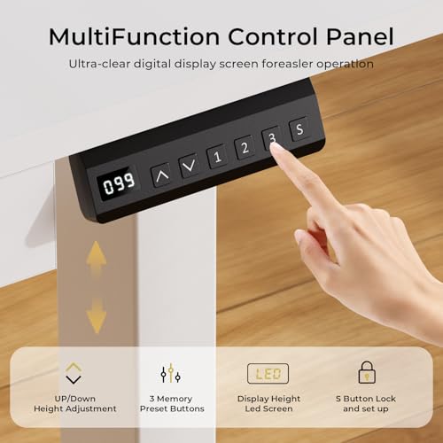 Black Electric Standing Desk with Drawers H8917