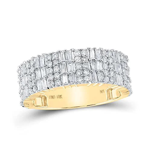 10kt Yellow Gold Baguette Diamond Round Band Ring X6126