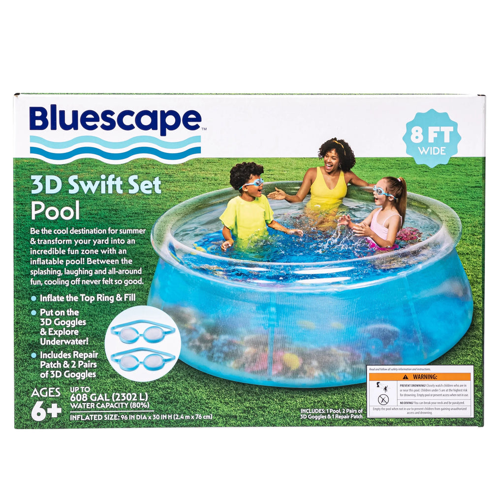 Transparent 8 ft 3D Above Ground Ring Pool R2493