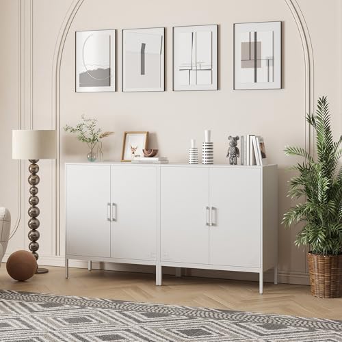Black Metal Storage Cabinet with Adjustable Shelves J43265
