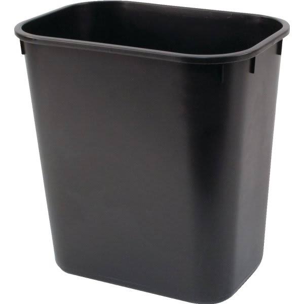 13 Quart Rectangular Wastebasket Black Package of 12 T38630