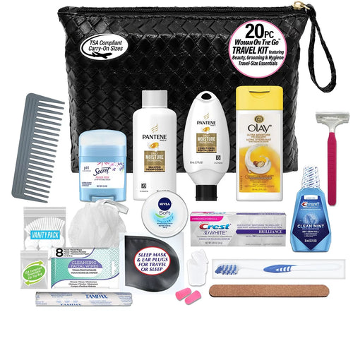 20-Piece Travel Size TSA Compliant Cosmetic Bag Kit C9691