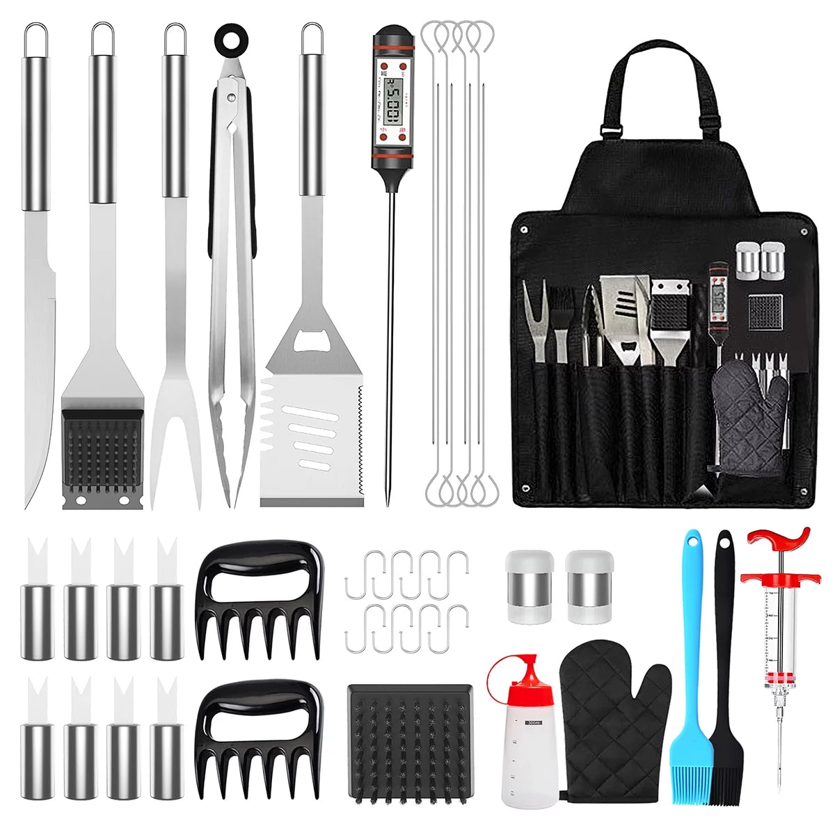 41Pcs Stainless Steel BBQ Grill Tool Set with Storage Bag N146975