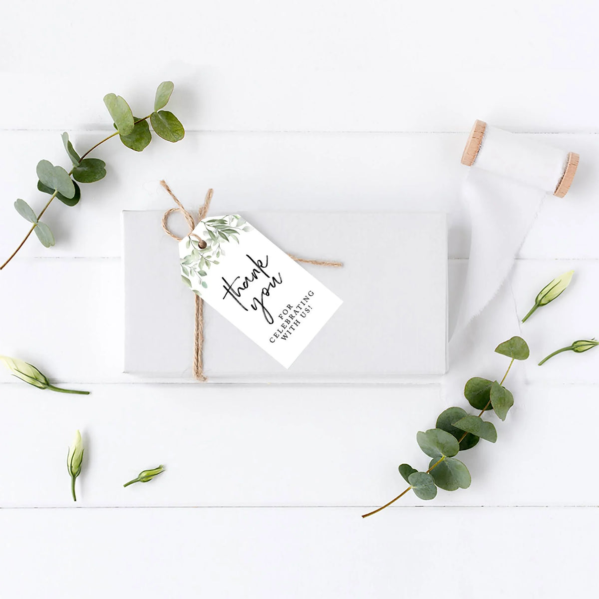 100-Pk Cardstock Gift Tags with Bakers Twine G833