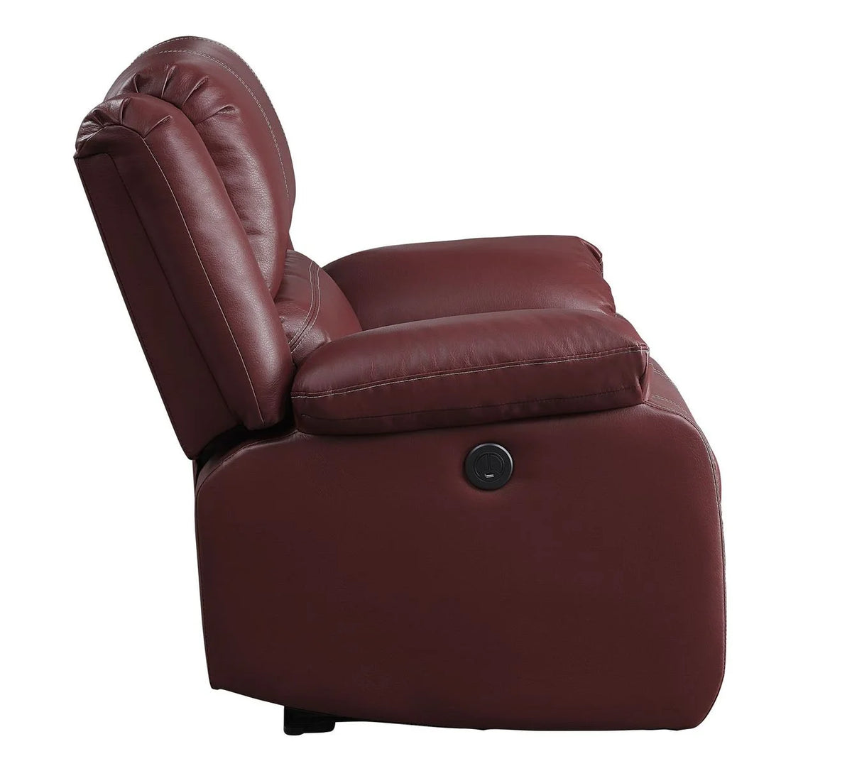 Red Pu Power Recliner W7539