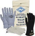 Class 00 Black Rubber Voltage Insulating Glove Kit with FR Knit Glove and Leather Protectors U65638