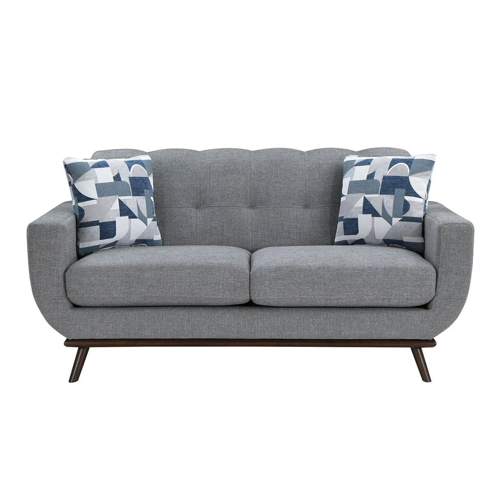 2-Piece Tufted Sofa Set in Gray X818423