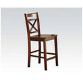 Cherry Brown Wooden Counter Height Chair Set of 2 S814