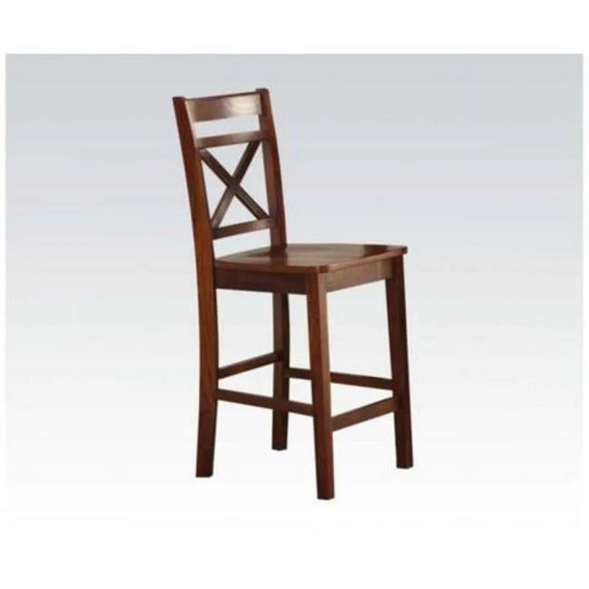 Cherry Brown Wooden Counter Height Chair Set of 2 S814