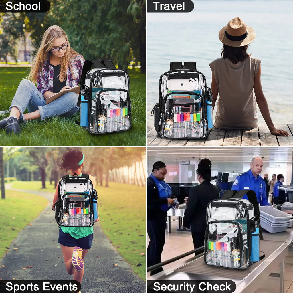Clear PVC Transparent Backpack with Reinforced Strap Z303232
