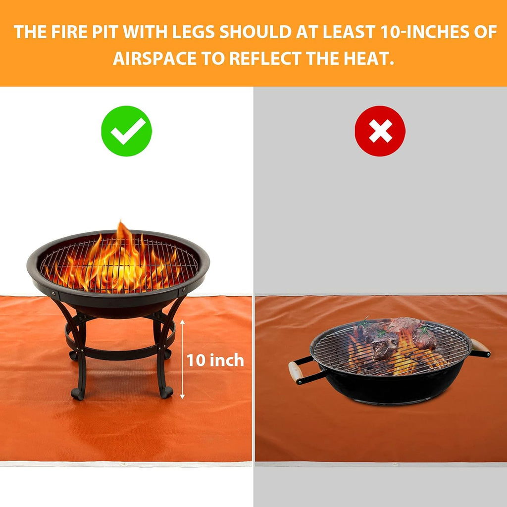 Fire Pit Mat Grill Mat Flame Retardant Felt Fabric Floor Mat O296268