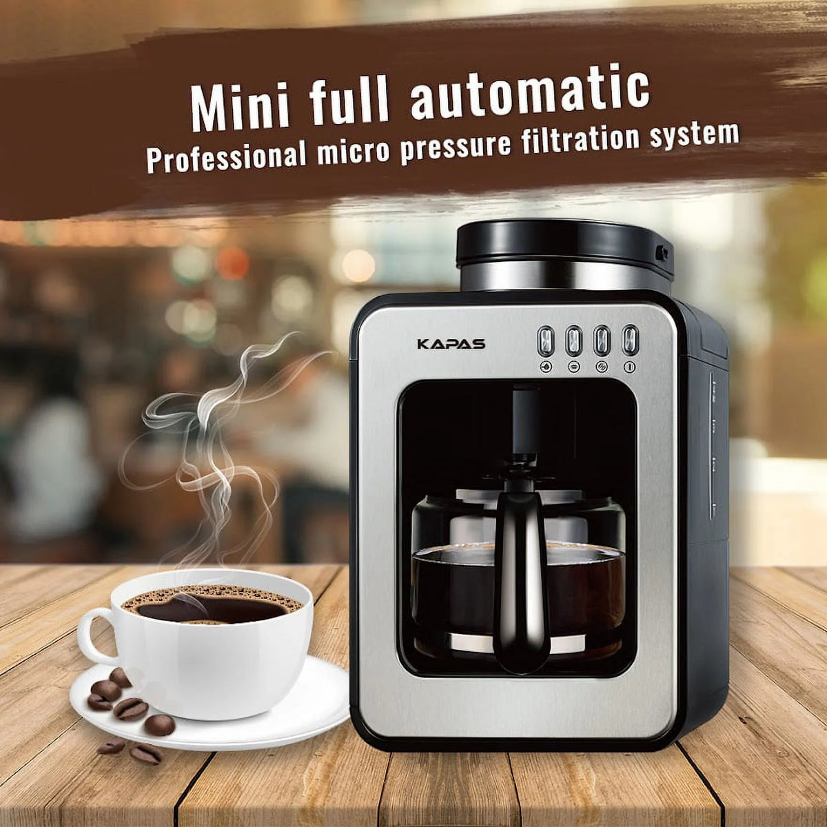 Automatic Coffee Machine with Grinding Function, Programmable Timer, 0.6L X982959