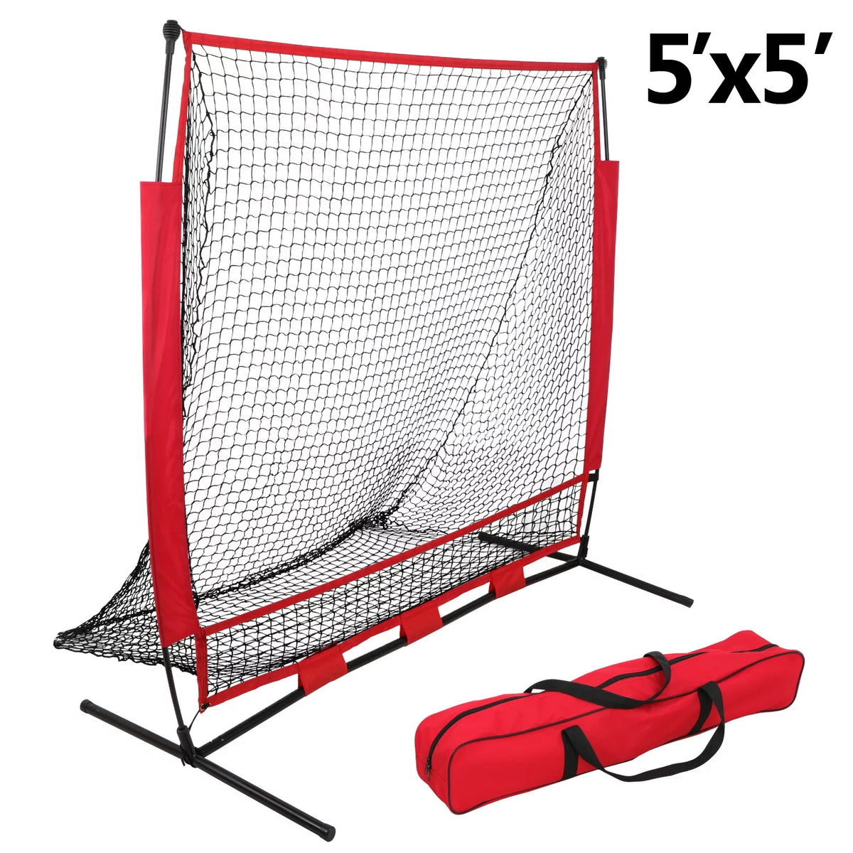 5'x5' Baseball Softball Practice Net with Metal Frame & Carry Case M360
