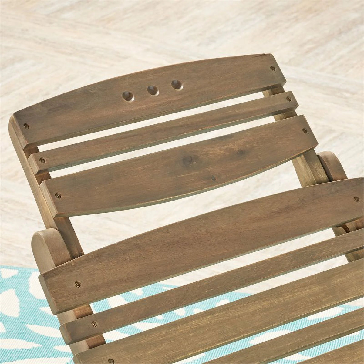 Acacia Wood Foldable Chaise Lounge Q645363