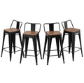 24 Metal Barstools Set of 4 Counter Height with Back K960