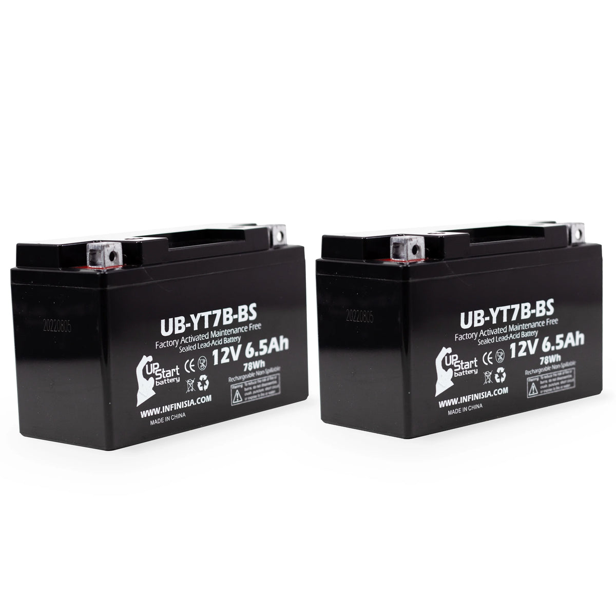 2-Pack 12V 6Ah Motorcycle Battery N221