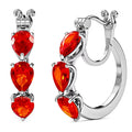 Orange Huggie Hoop Earrings Cubic Zirconia I13951