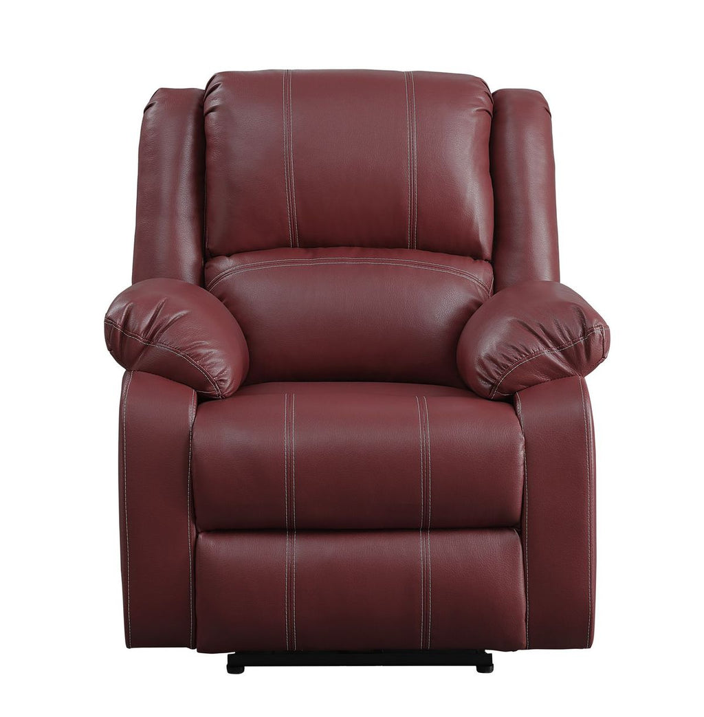 Red Pu Power Recliner W7539