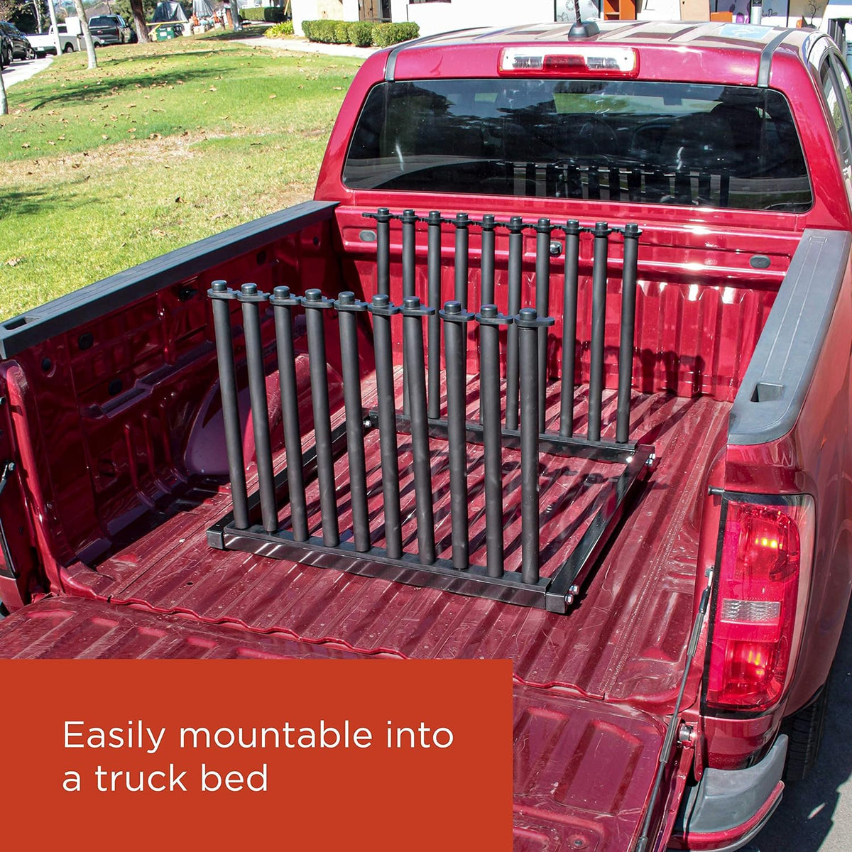 9 Slot Truck Bed Windshield Rack with Rubber Foam Pads E932084