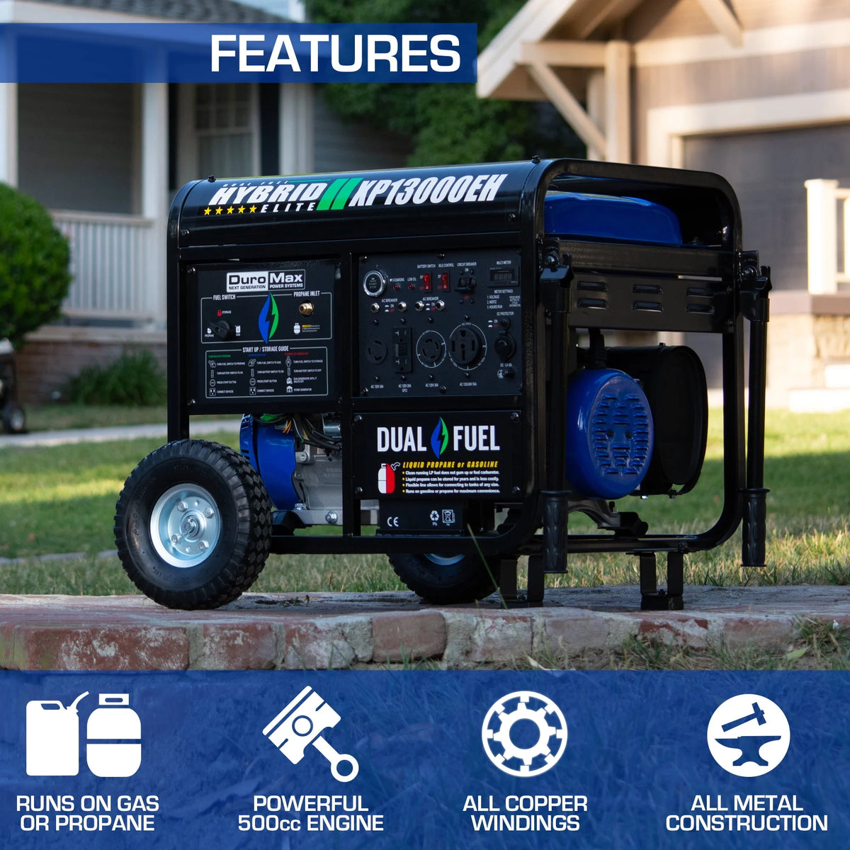 13,000-Watt Portable Gas Propane Generator W141664