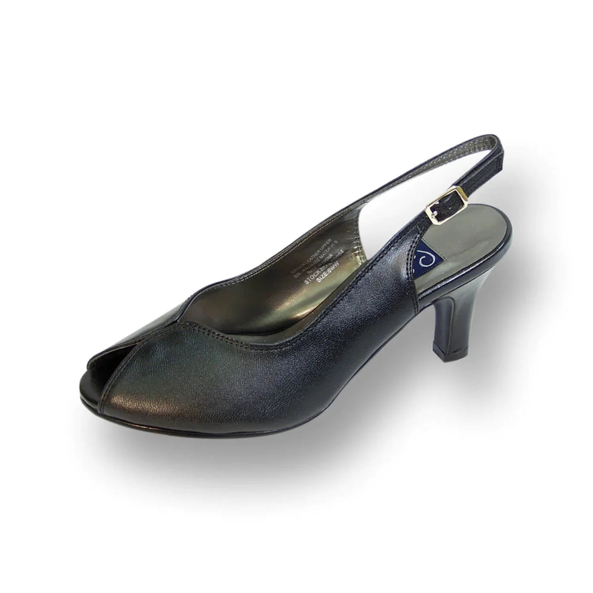 Wide Width Leather Slingback Pumps F46331