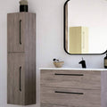 Grey Oak Wood Column Cabinet B4636