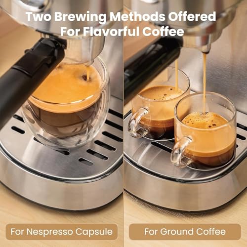 Compact Stainless Steel Espresso Machine with Steam Wand C937