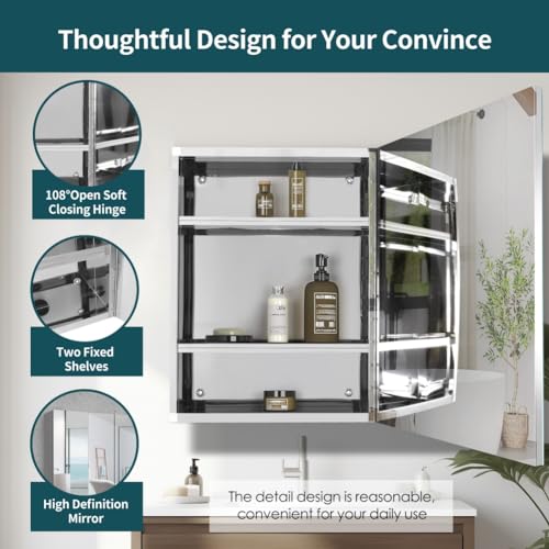 18 inch x 24 inch Frameless Mirror Medicine Cabinet Q5309