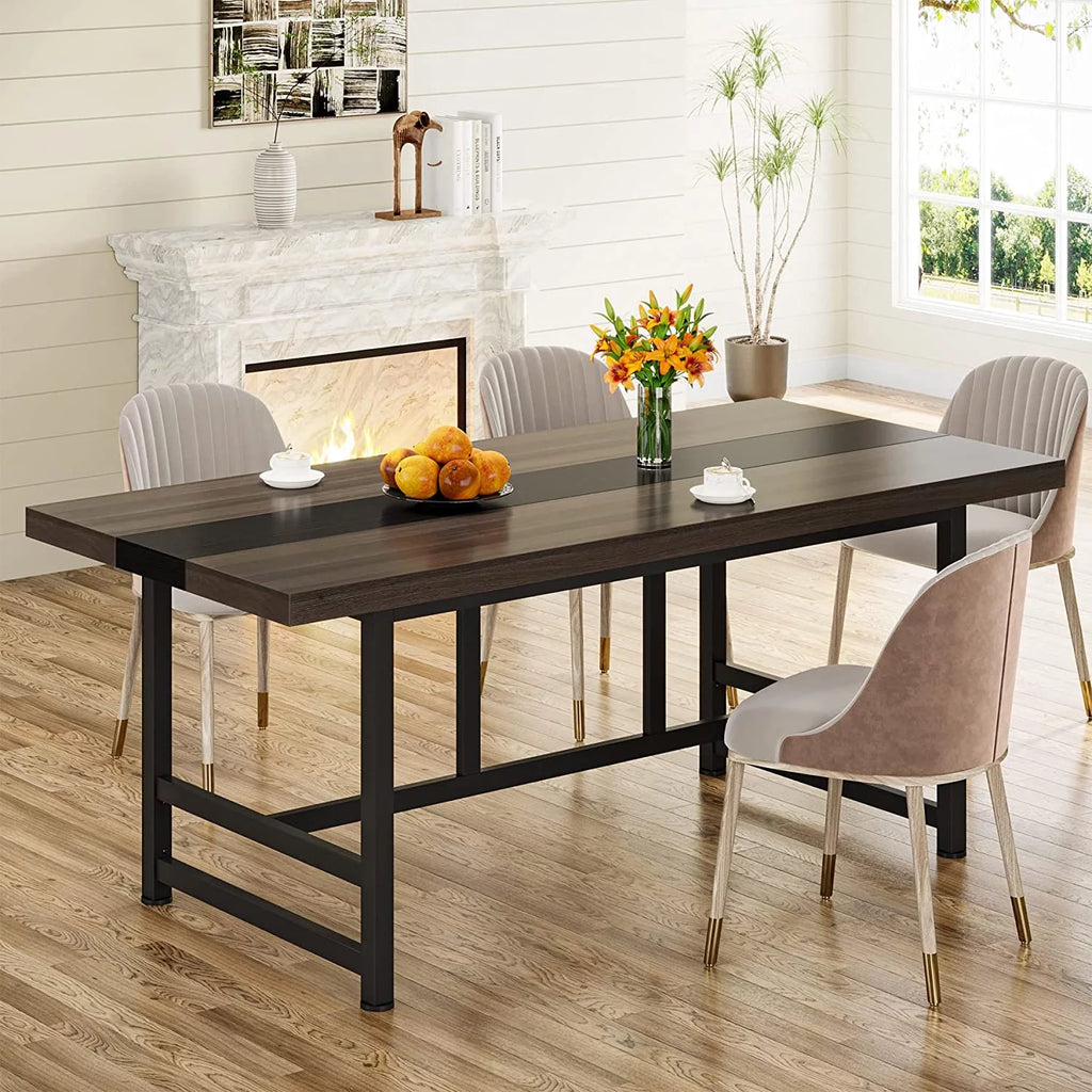 70 Inch Dark Grey Wood Dining Table I46922