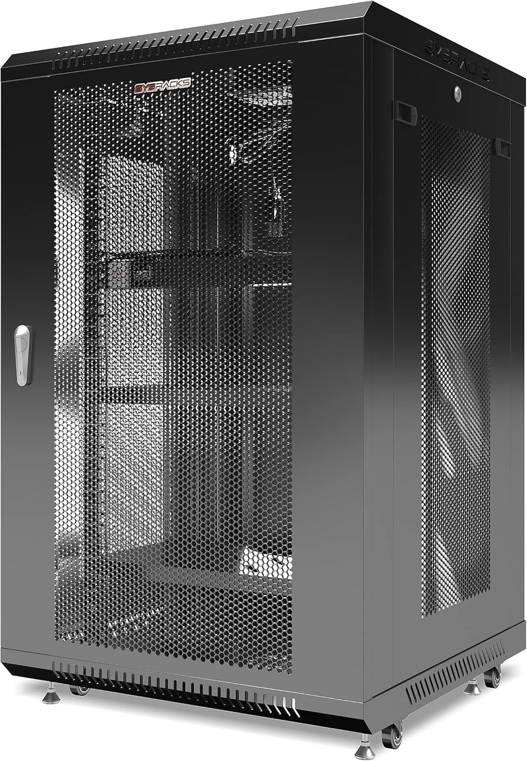 Wall Mount Server Rack Locking Network Cabinet 18 U Vented Enclosure with Casters Shelf U26365
