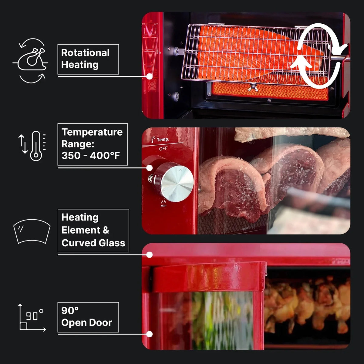 Rotisserie Gas Grill with 2-Skewers W1806