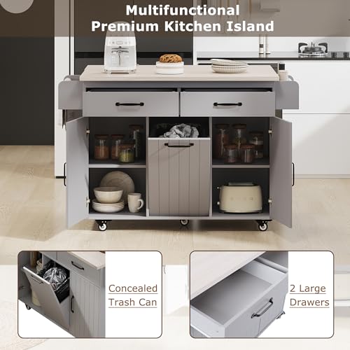 Black Farmhouse Kitchen Island with Power Outlet and Drop Leaf Q884226