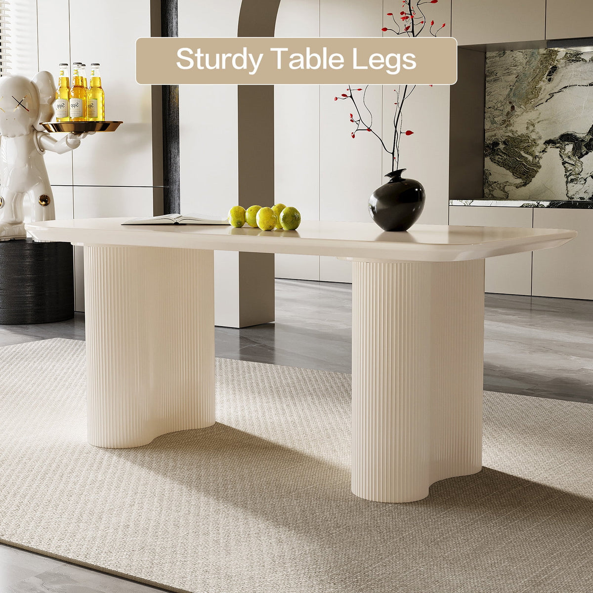 70.86'' Oval White Dining Table T60966