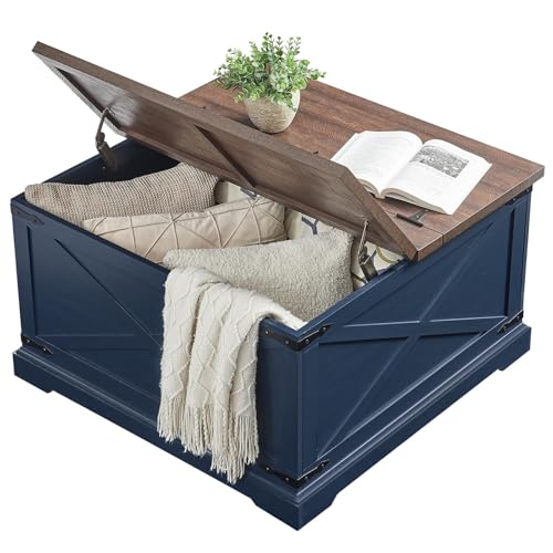 Square Wood Coffee Table with Storage U2081