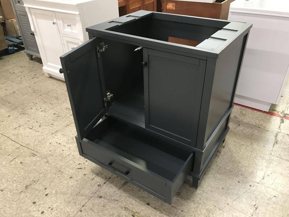 Dark Blue-Gray Bathroom Vanity Cabinet O471012