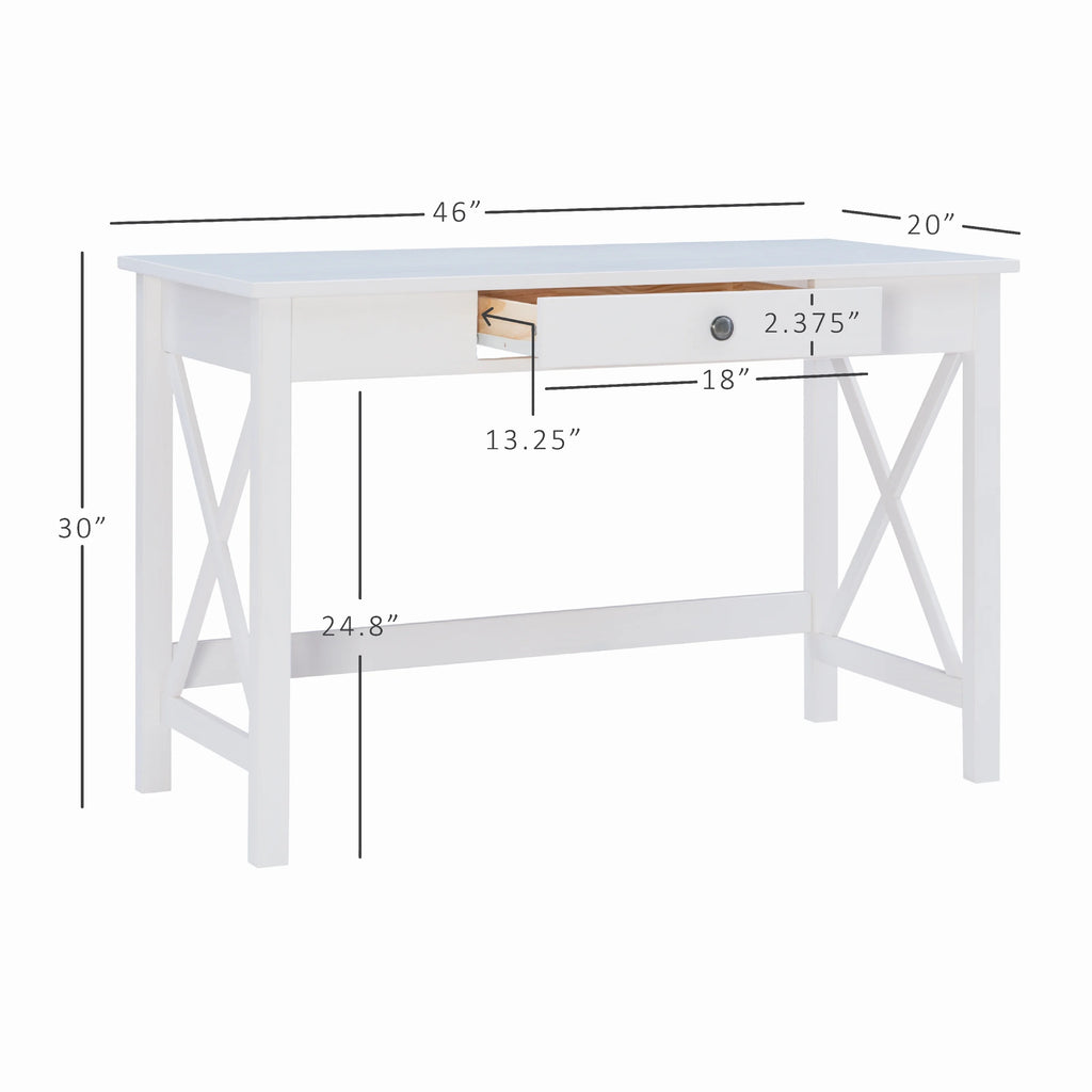 Antique White Single Drawer Writing Desk G708119