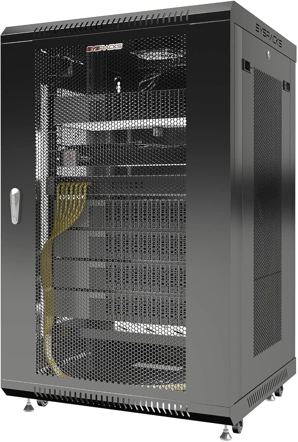 Wall Mount Server Rack Locking Network Cabinet 18 U Vented Enclosure with Casters Shelf U26365