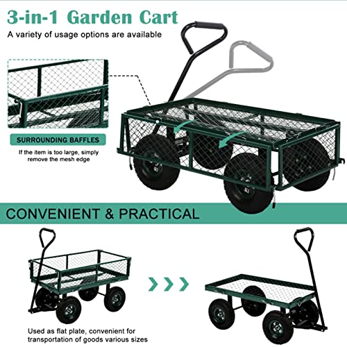 Green Utility Wagon with Steel Frame and 10in Tires G24540