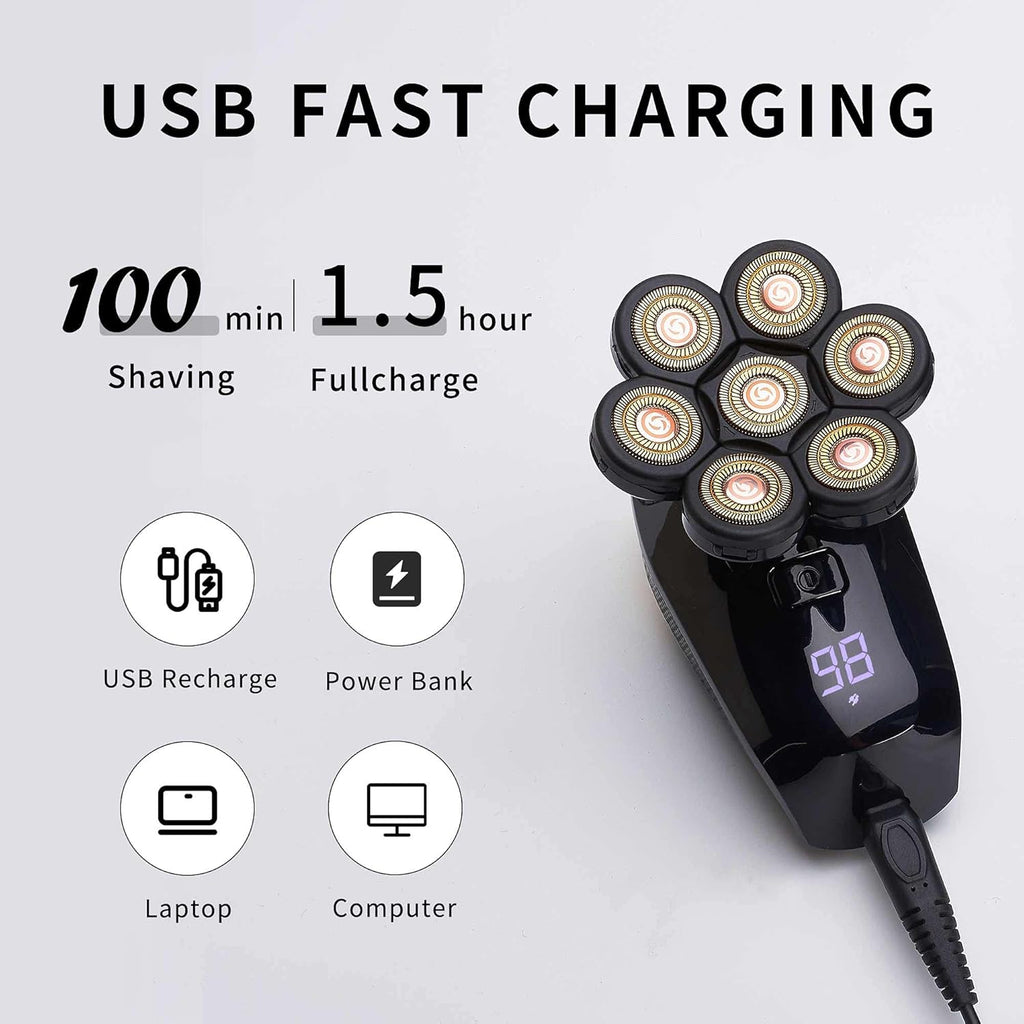 Electric Rotary 5 in 1 Shaver Beard Trimmer Grooming Kit D14385