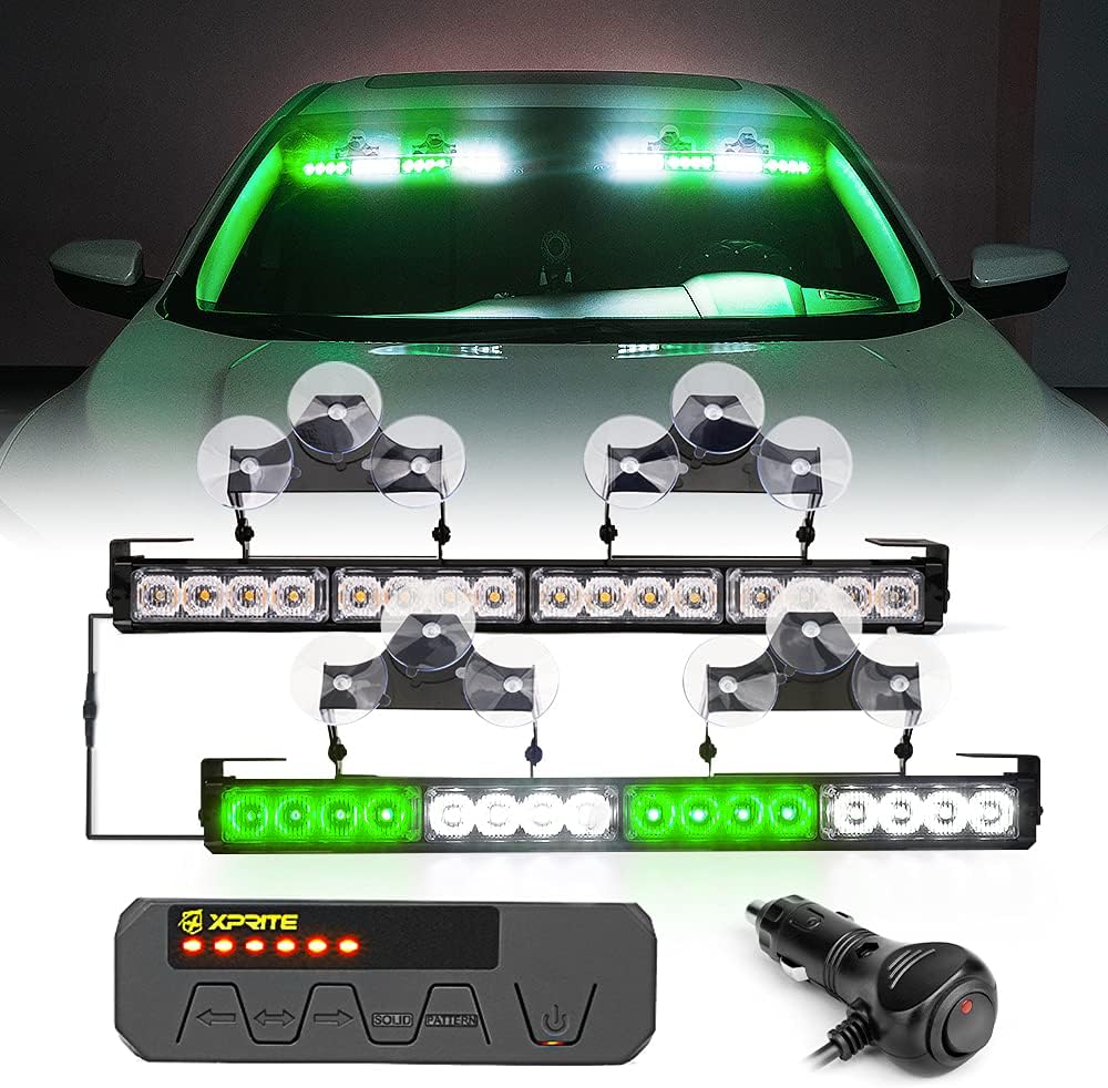 Amber LED Emergency Strobe Light Bar with Control Box, Pack of 2 J2615